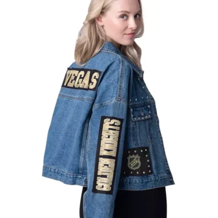 Vegas Golden Knights Trucker Denim Jacket Back