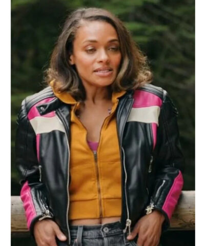 Virgin River Kaia Bryant Leather Cropped Jacket front