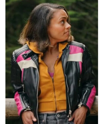 Virgin River Kaia Bryant Leather Cropped Jacket side