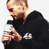 WWE Superstar CM Punk GTS Black Zipper Hoodie