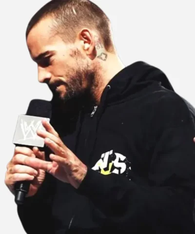 WWE Superstar CM Punk GTS Black Zipper Hoodie