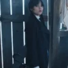 Wednesday Jenna Ortega Black Wool Coat