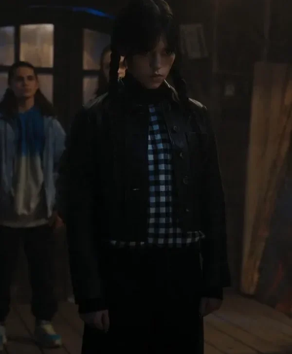 Wednesday TV Series Jenna Ortega Black Leather Jacket