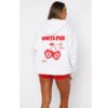 White Fox Cherry Oversized Hoodie back1