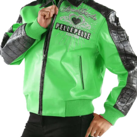 Women Pelle Pelle Avant Garde Green 37 Years Strong Jacket 16533