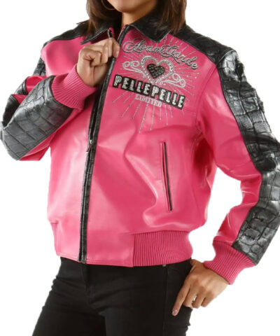Women Pelle Pelle Avant Garde Pink 37 Years Strong Jacket  14892