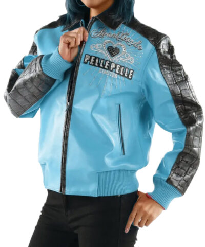 Women Pelle Pelle Avant Garde Turquoise 37 Years Strong Jacket  69323