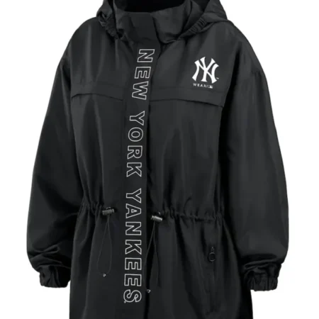 Womens Black new york yankees windbreaker Hoodie Jacket