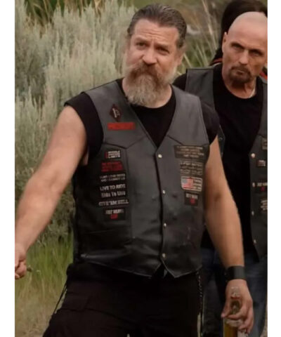Yellowstone Adam Johnson Black Leather Vest front