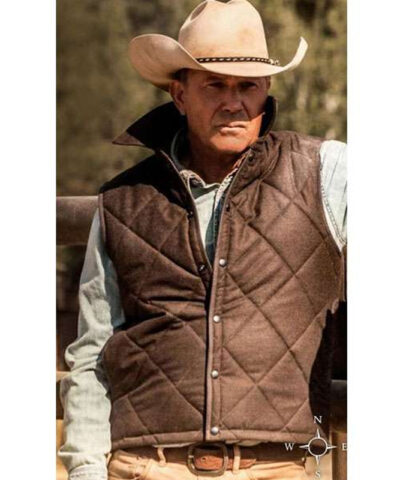 Yellowstone Kevin Costner Brown Vest front