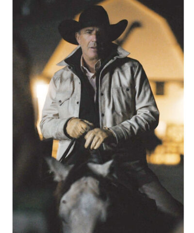 Yellowstone Season 5 John Dutton White Jacket1