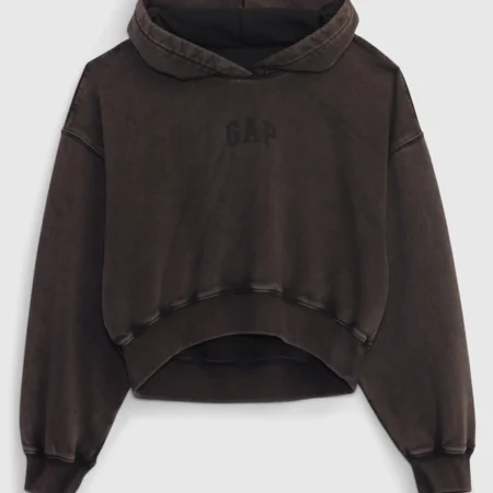 gap arch logo cropped Brown hoodie