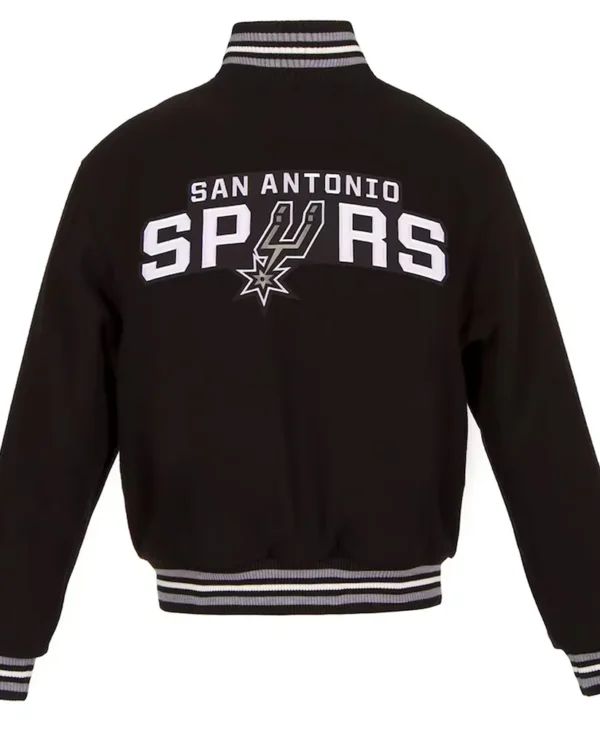 san antonio spurs embroidered varsity black wool jacket
