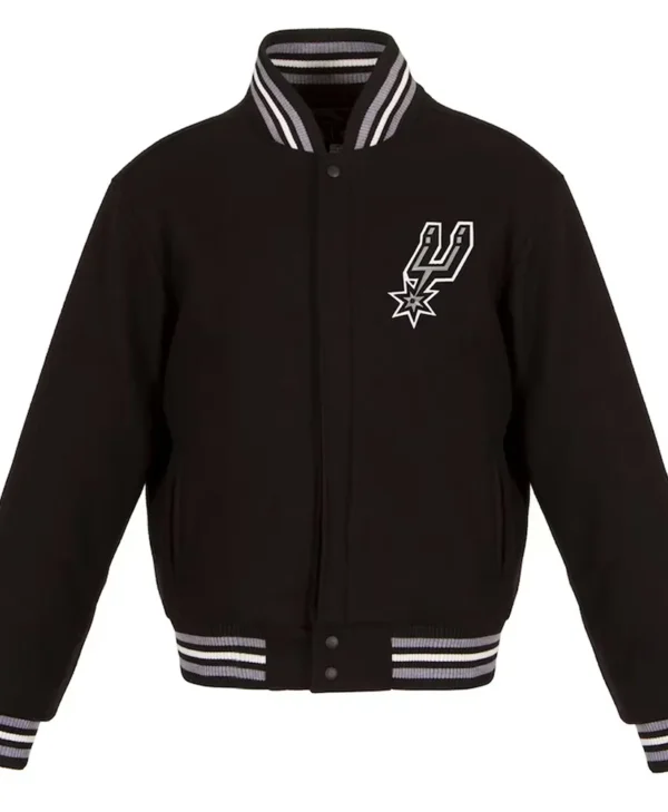 san antonio spurs varsity black wool jacket
