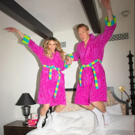 unisex pink poppi bathrobe 1