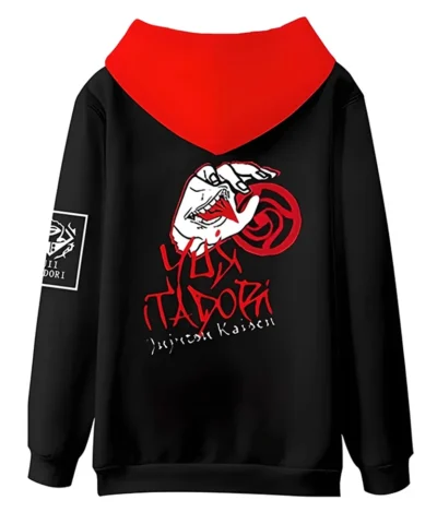 yuji itadori jujutsu kaisen black hoodie