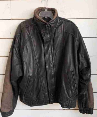 1980s Pelle Leather Suede Bomber Jacket