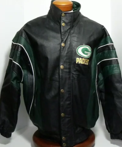 1990s NFL Pro Line Green Bay Packers Leather Jacket