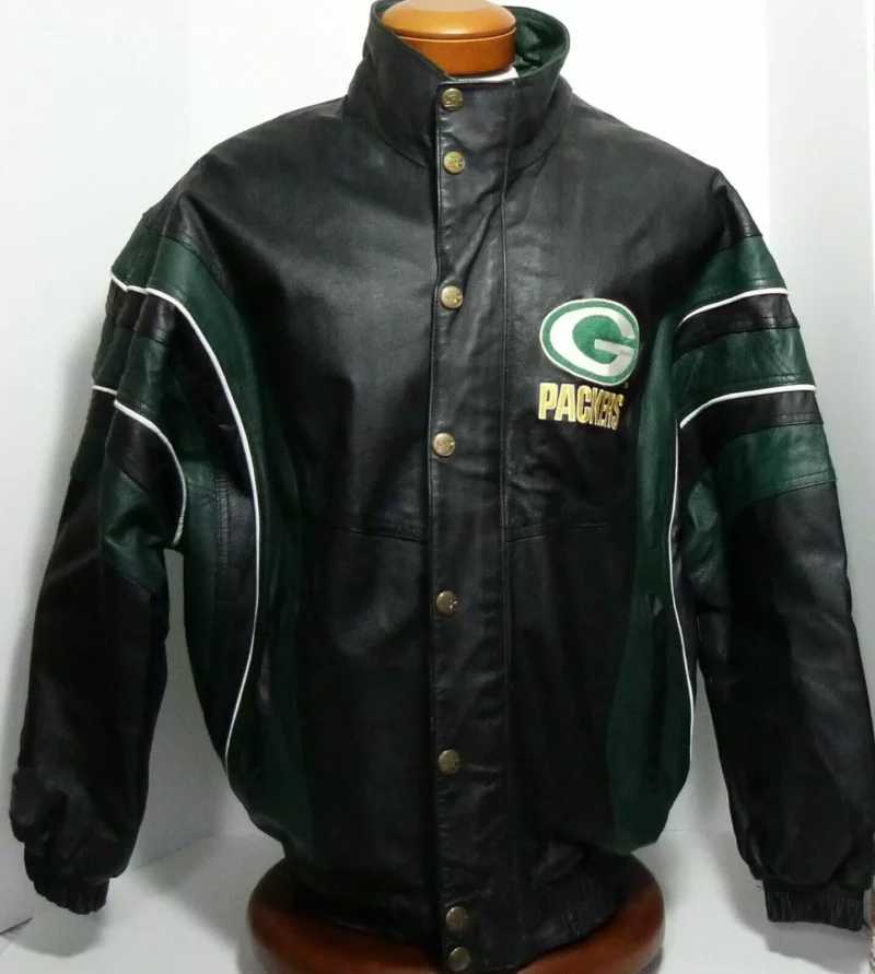 1990s NFL Pro Line Green Bay Packers Leather Jacket