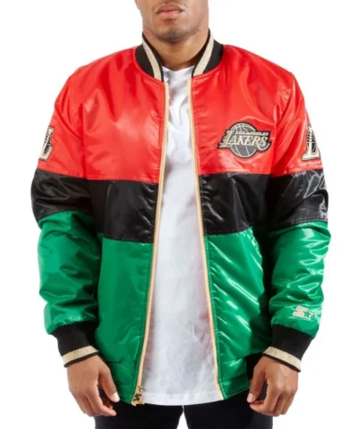 75th Anniversary LA Lakers Satin Color Block Jacket