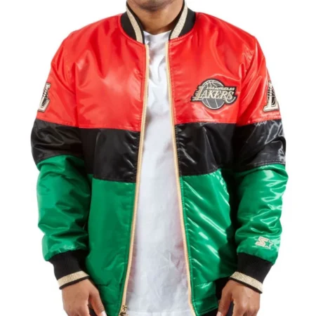 75th Anniversary LA Lakers Satin Color Block Jacket