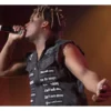 American Rap Singer Juice Wrld Black Denim Vest