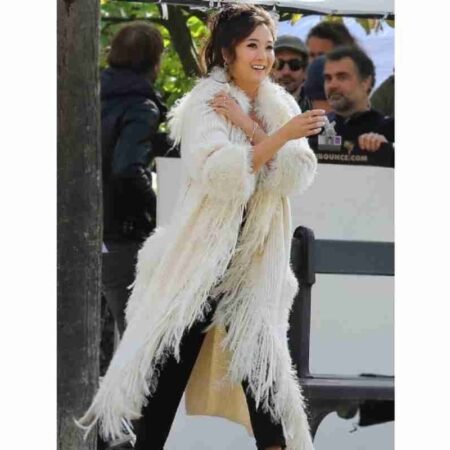 Ashley Park Emily In Paris Fur Trench Coat