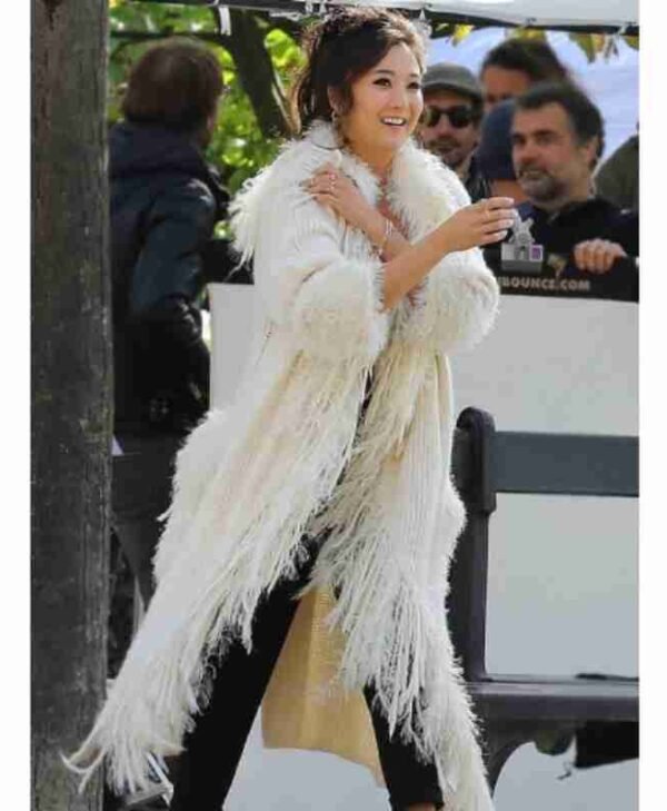 Ashley Park Emily In Paris Fur Trench Coat