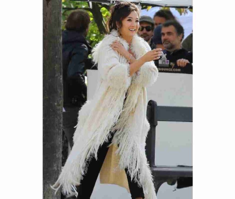 Ashley Park Emily In Paris Fur Trench Coat