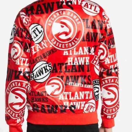 Atlanta Hawks All Over Print Satin Jacket 1