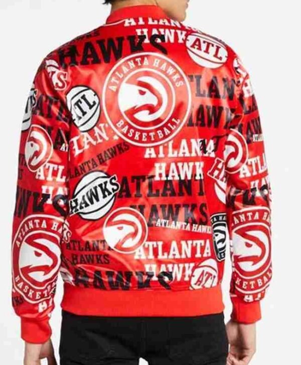 Atlanta Hawks All Over Print Satin Jacket 1