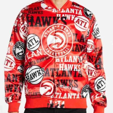 Atlanta Hawks All Over Print Satin Jacket