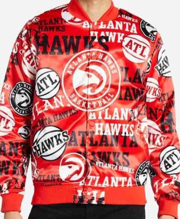 Atlanta Hawks All Over Print Satin Jacket