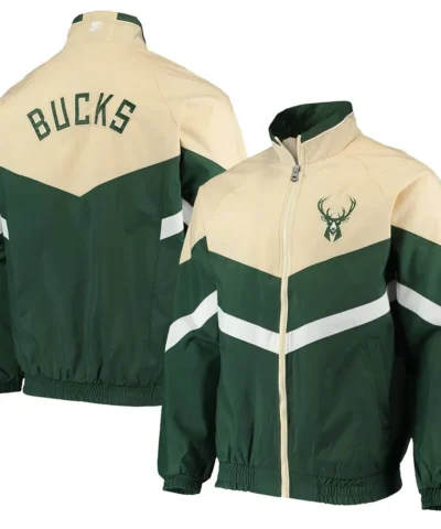 Bank Shot Oxford Milwaukee Bucks Green Cream Jacket