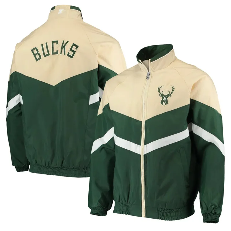 Bank Shot Oxford Milwaukee Bucks Green Cream Jacket