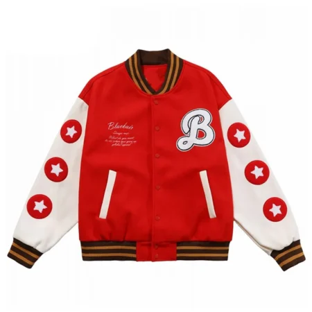Better with Burger Fries Letterman Black Air Red Jacket
