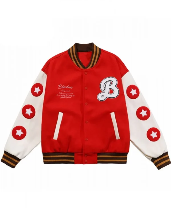 Better with Burger Fries Letterman Black Air Red Jacket