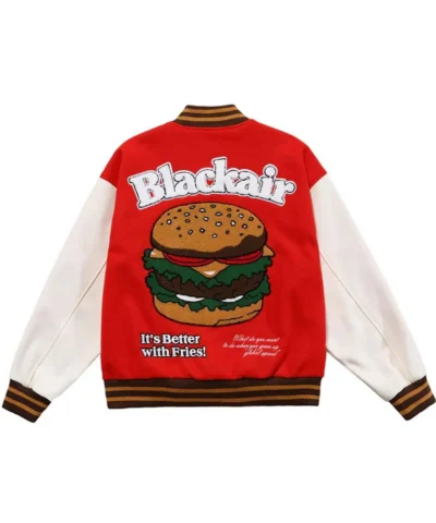 Better with Burger Fries Letterman Black Air Red Jackets