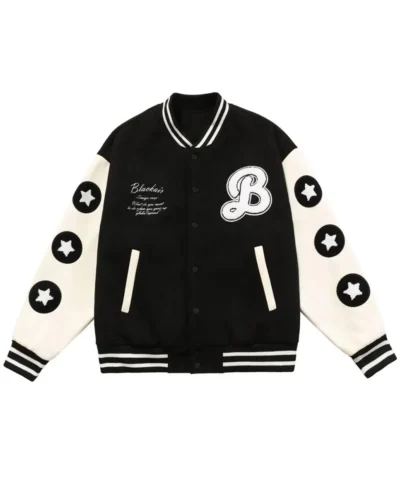 Better with Burger Fries Letterman Black Jacket