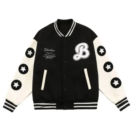 Better with Burger Fries Letterman Black Jacket