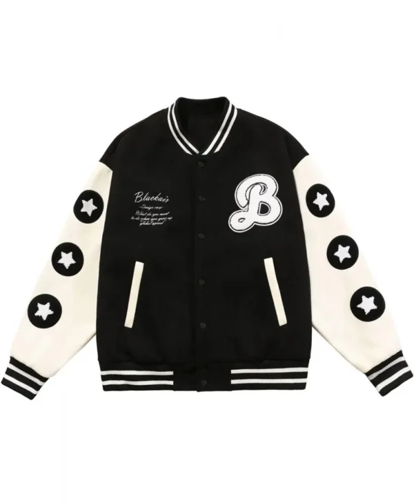 Better with Burger Fries Letterman Black Jacket