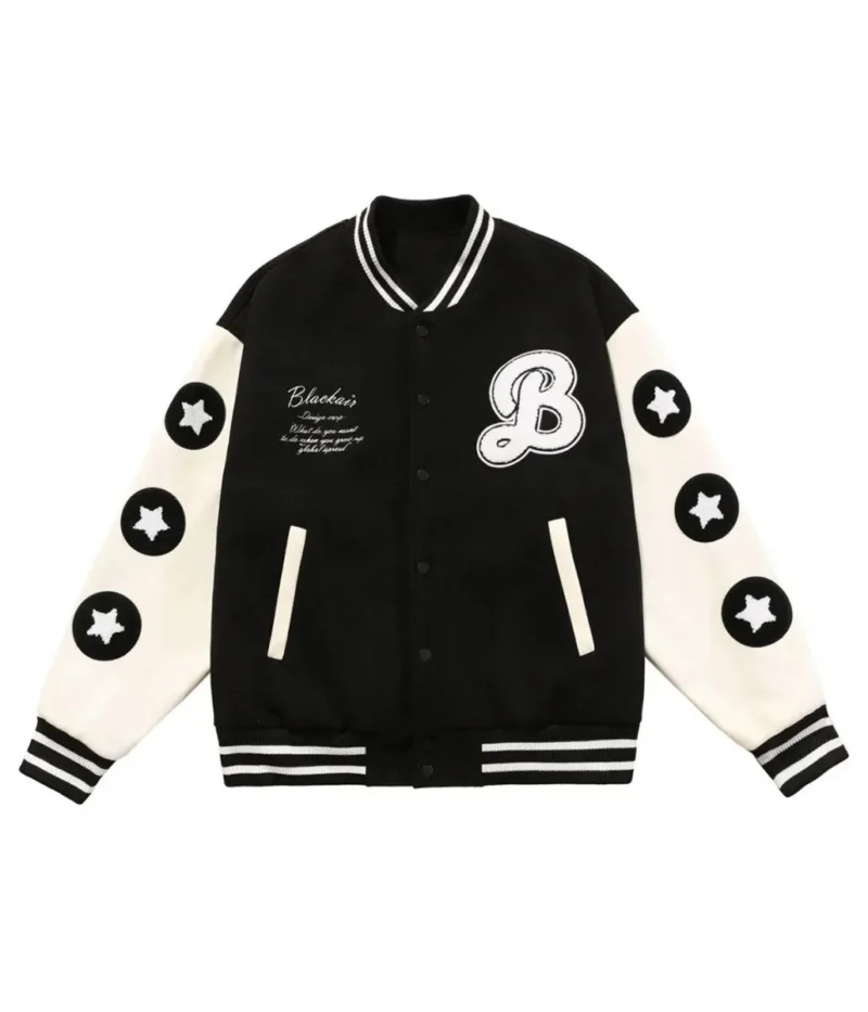 Better with Burger Fries Letterman Black Jacket