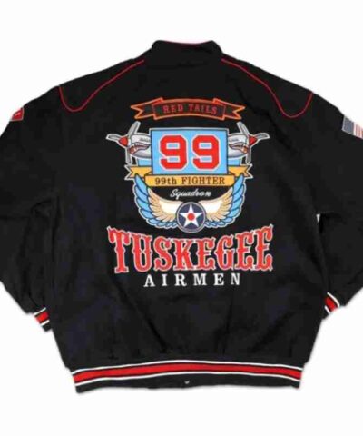 Big Boy Tuskegee Airmen Red Tails S5 Men Racing Twill Black Jacket