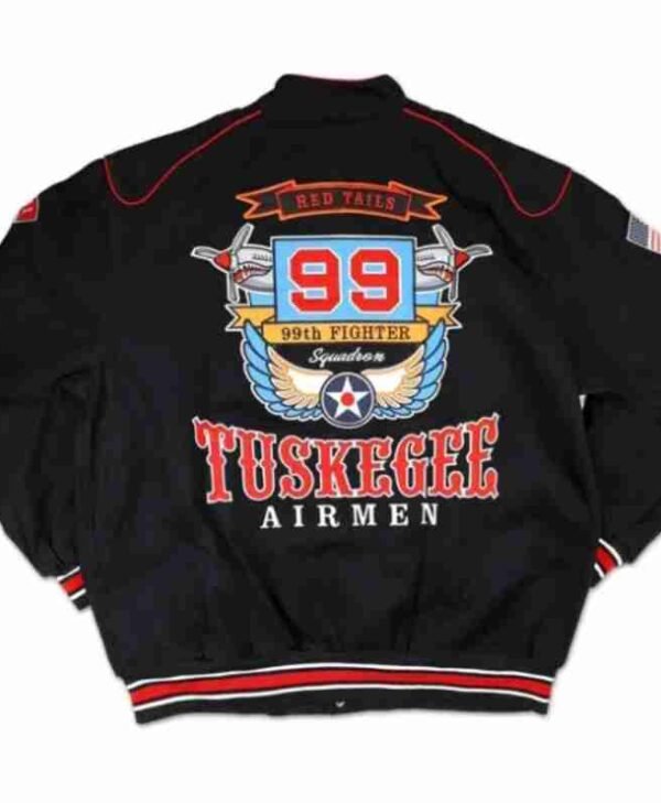 Big Boy Tuskegee Airmen Red Tails S5 Men Racing Twill Black Jacket