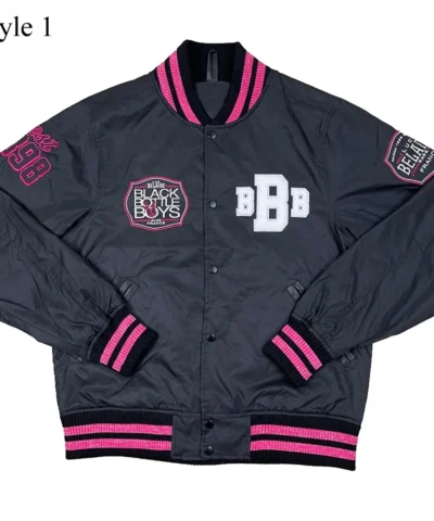 Black Bottle Boy Bomber Black Jacket