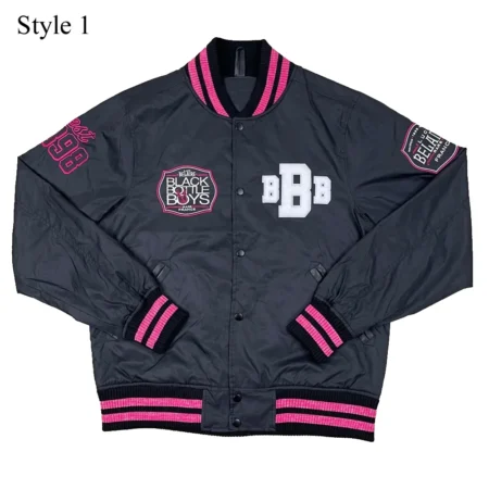 Black Bottle Boy Bomber Black Jacket