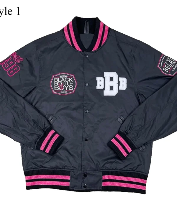 Black Bottle Boy Bomber Black Jacket