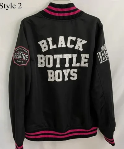 Black Bottle Boy Bomber Black Varsity Jackets
