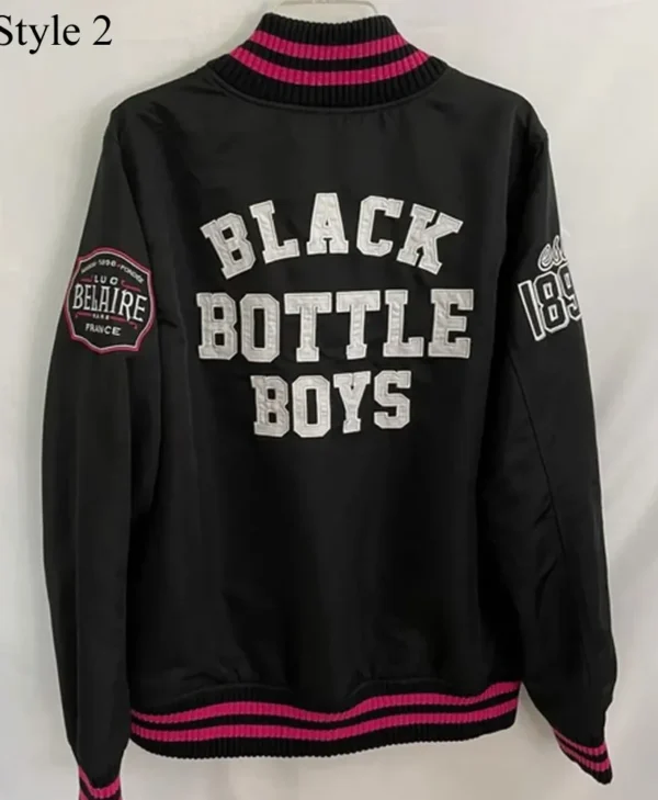 Black Bottle Boy Bomber Black Varsity Jackets