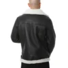 Black Leather Sheepskin B3 Bomber Jacket Back